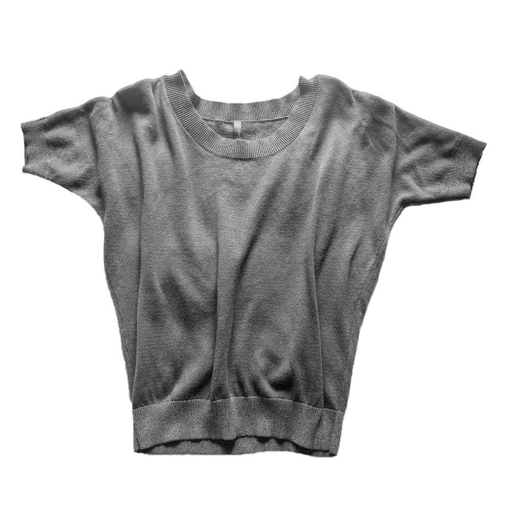 Charlotte Russe Metallic Silver Knit Top Size M